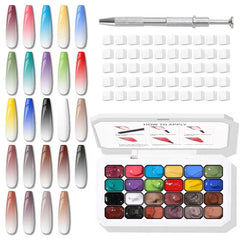 Karroy paleta frontal 24 colores, vista de tonos variados y beneficio de mezcla fácil