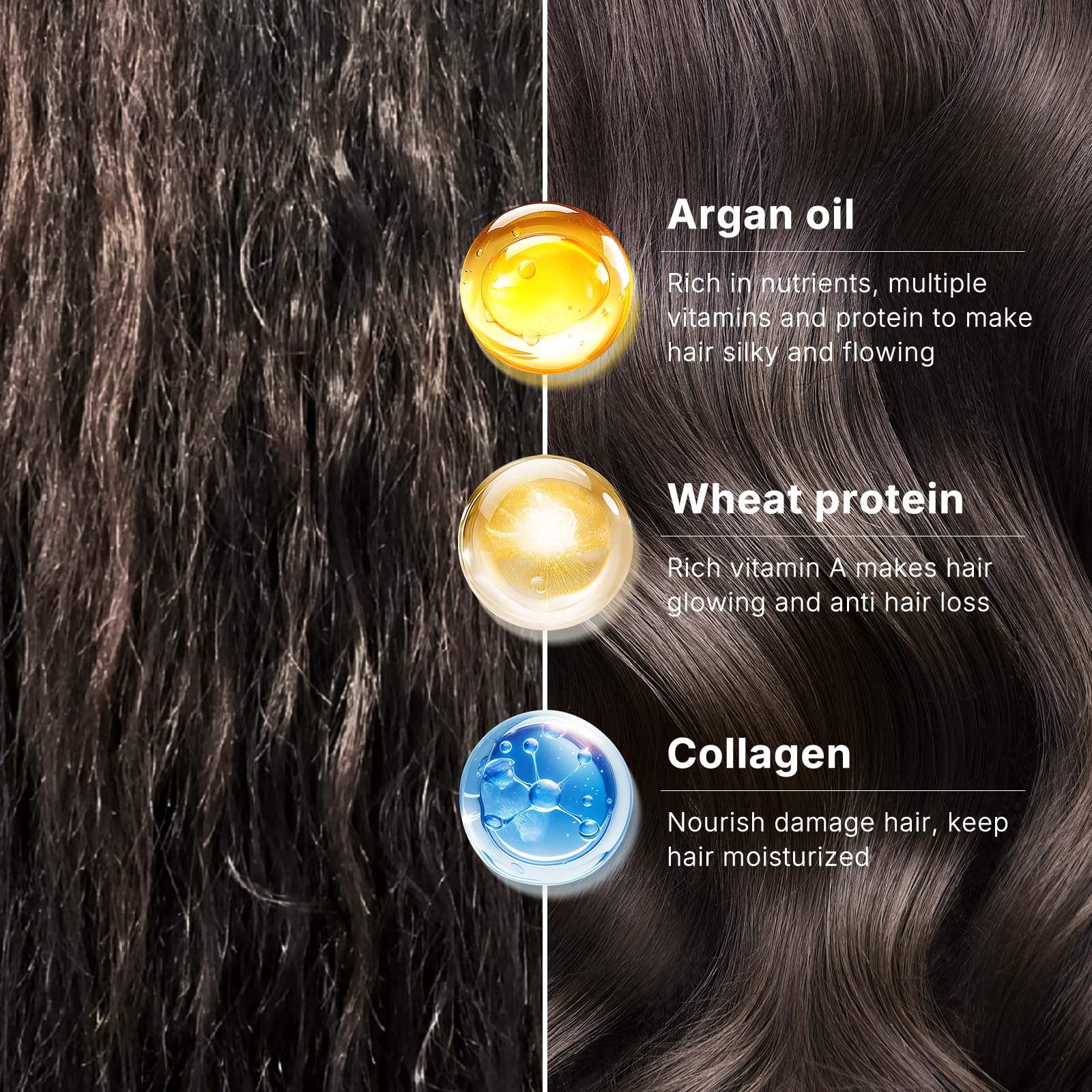 Karseell aceite en manos listo para aplicar, sellado y suavidad instantánea