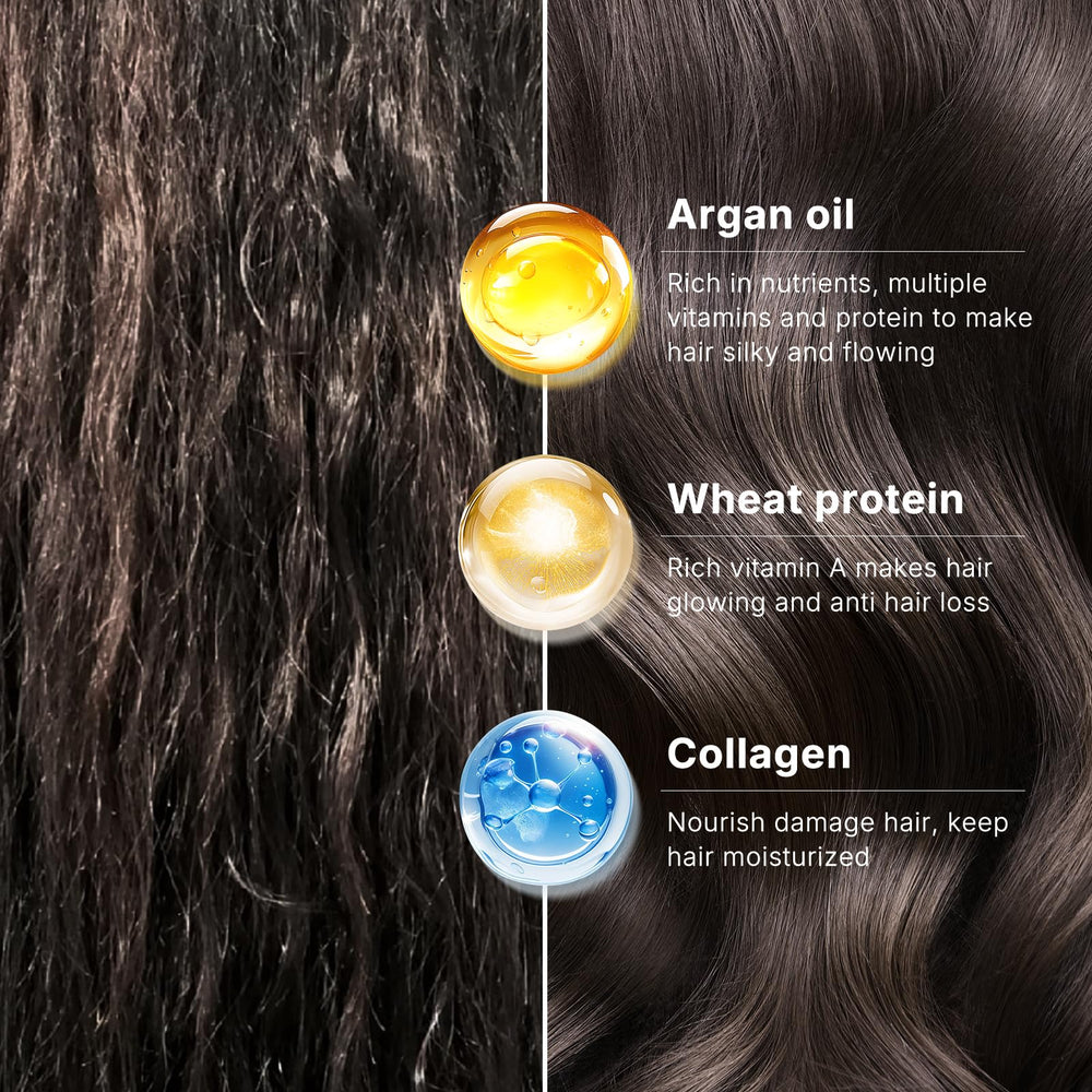 Karseell aceite en manos listo para aplicar, sellado y suavidad instantánea