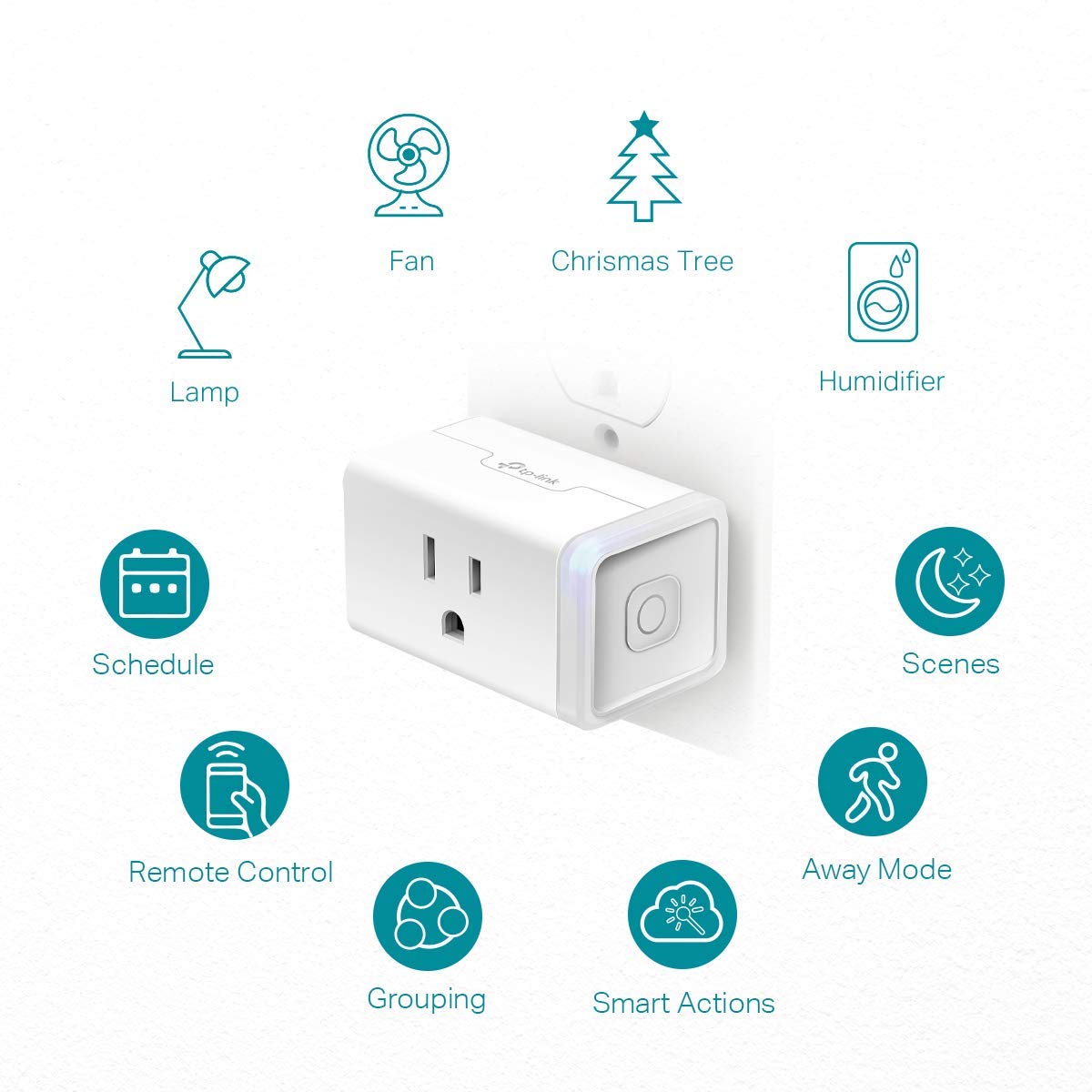 Kasa HS103 detalle de clavijas y toma, diseño seguro y compatible con enchufes estándar