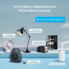 Kasa Smart enchufe primer plano del acabado y plástico retardante de llama