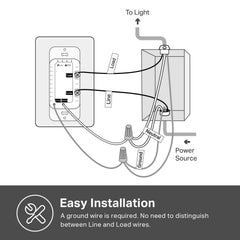 Kasa Smart HS220P3 comparado con mano para mostrar tamaño compacto y fácil instalación