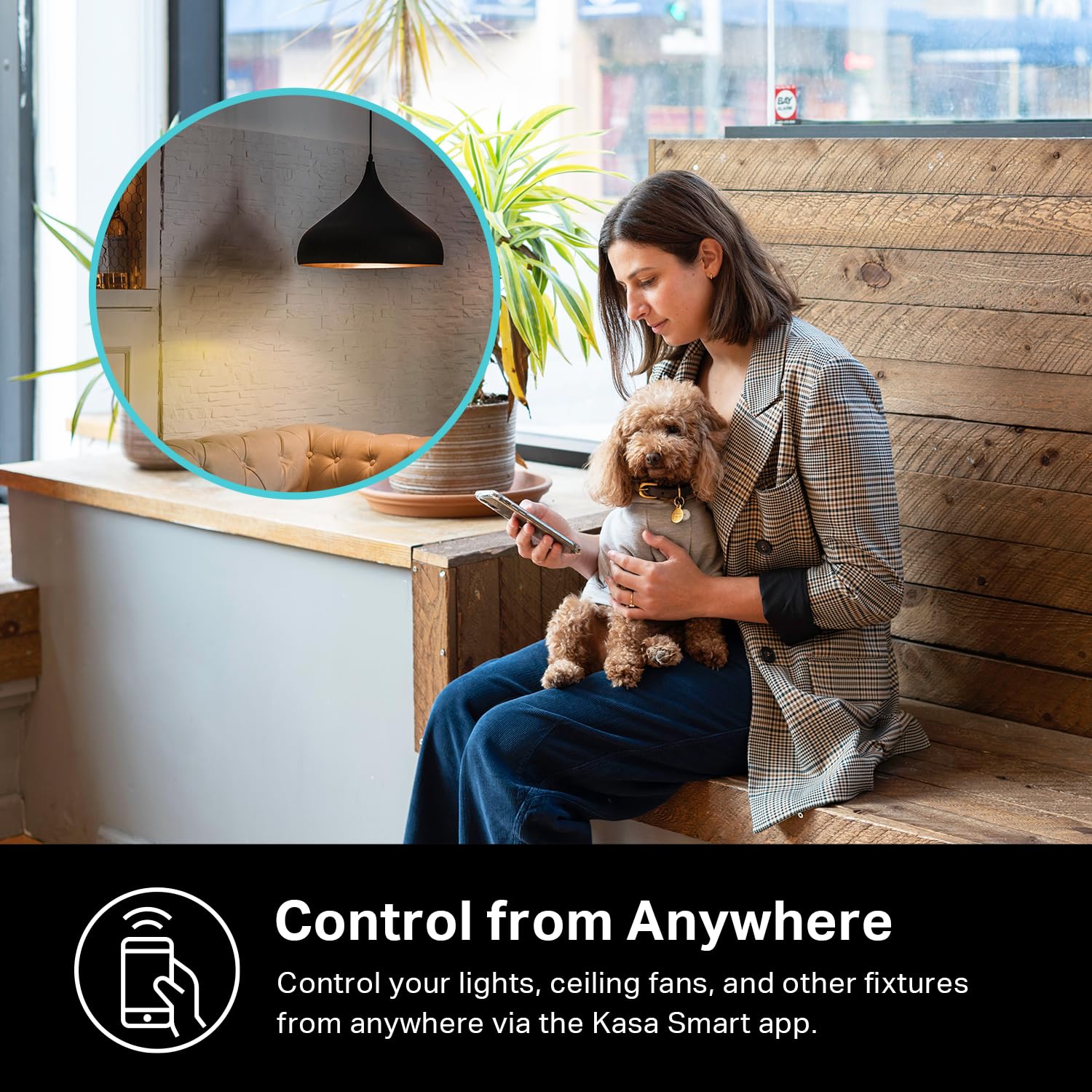 Kasa Smart HS220P3 primer plano de botones táctiles que facilita ajuste preciso