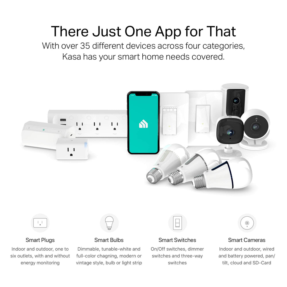 Kasa Smart KP303 en sala de estar, organiza y protege equipos multimedia