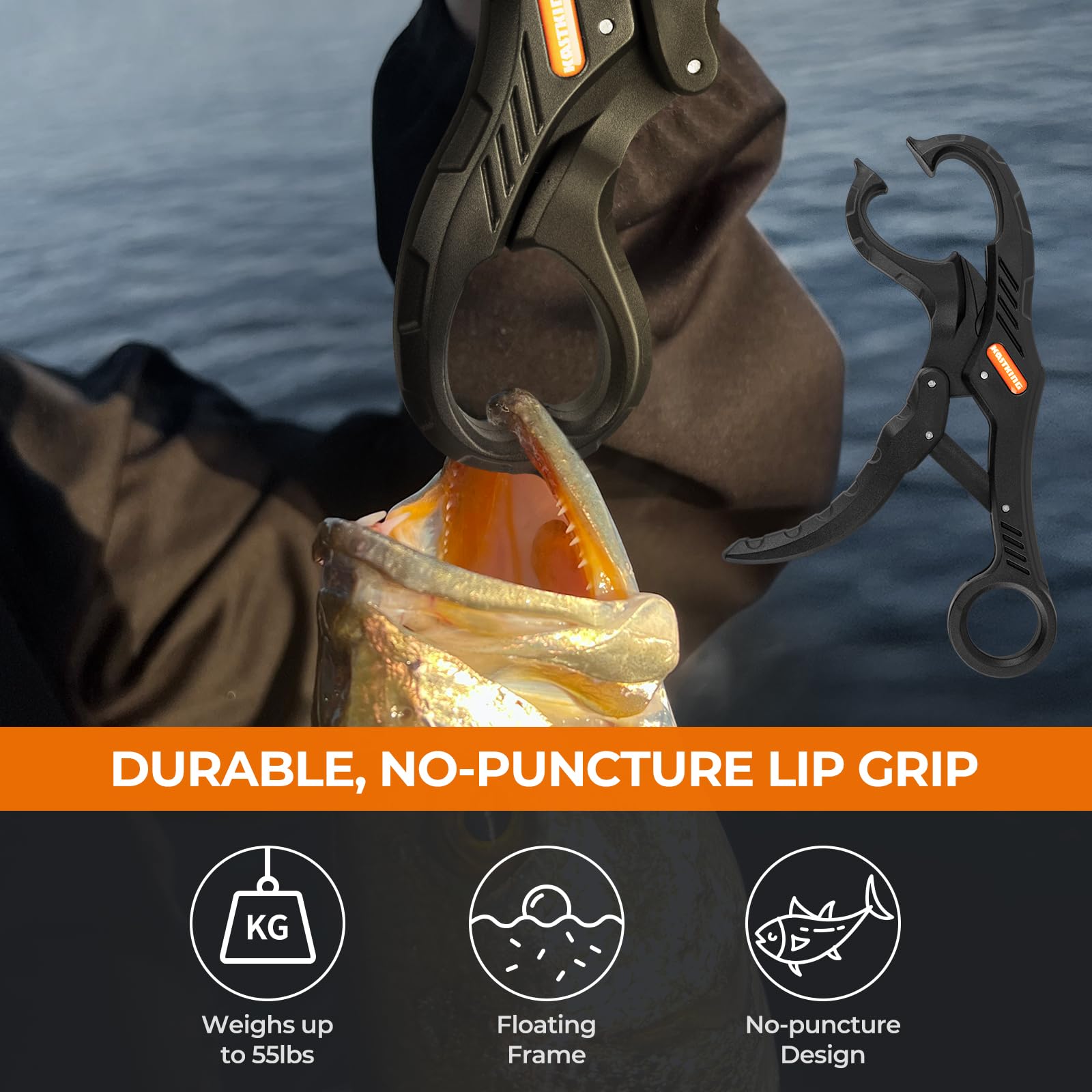 KastKing retractor sujetando herramientas al chaleco, mantiene equipo accesible y seguro