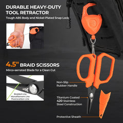 KastKing tijeras trenzado 4.5" con recubrimiento de titanio para cortes limpios