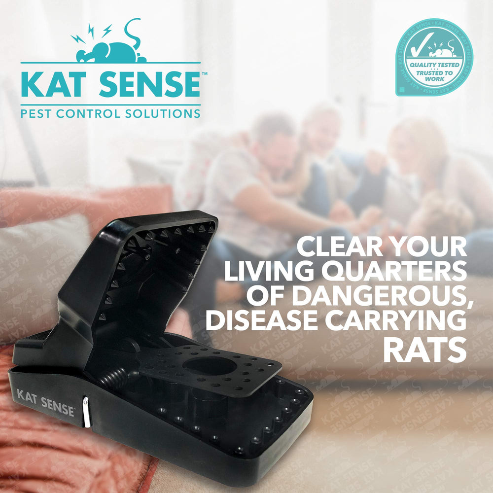 Kat Sense trap set in hand demonstrating one-handed setup convenience