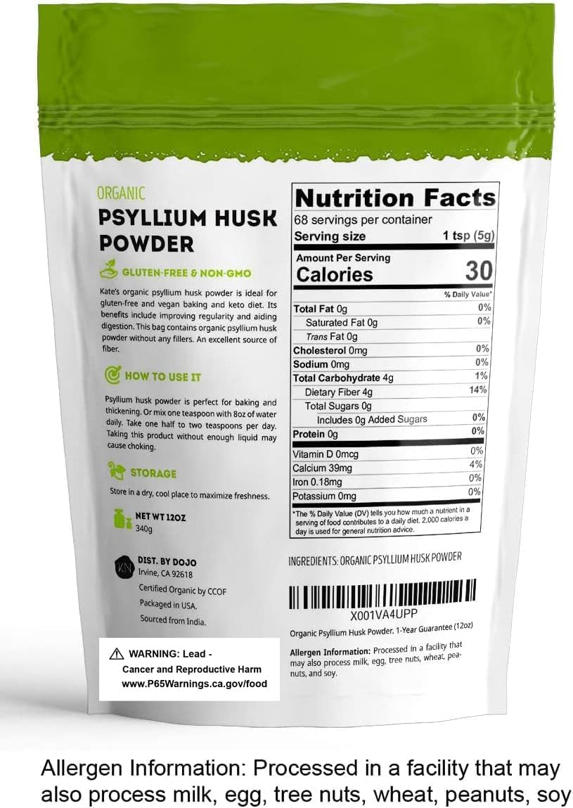 Kate Naturals etiqueta con certificación orgánica USDA, garantiza ingredientes limpios
