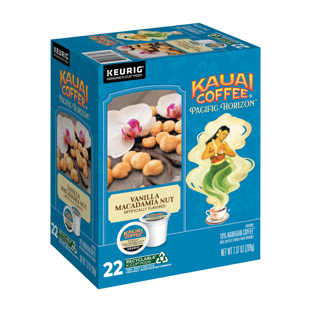 Kauai Coffee caja frontal mostrando diseño y descripción del sabor