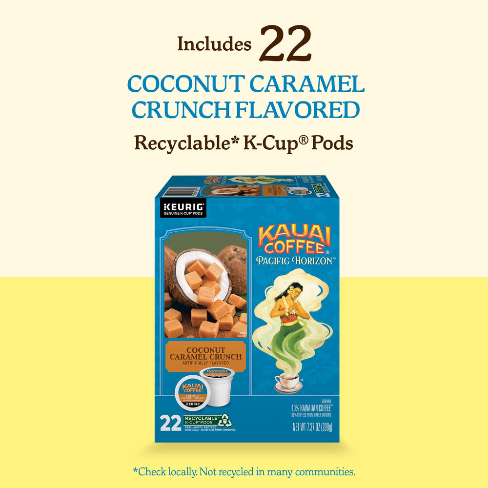 Kauai Coffee etiqueta de producto con información de origen claro