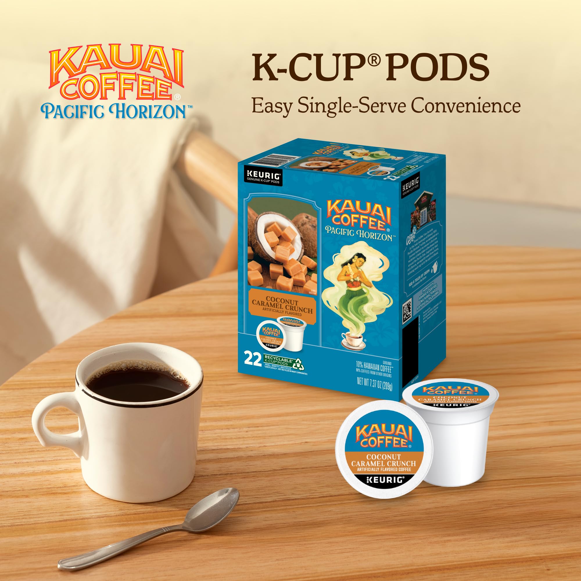 Kauai Coffee crema en taza resaltando cuerpo y textura suave