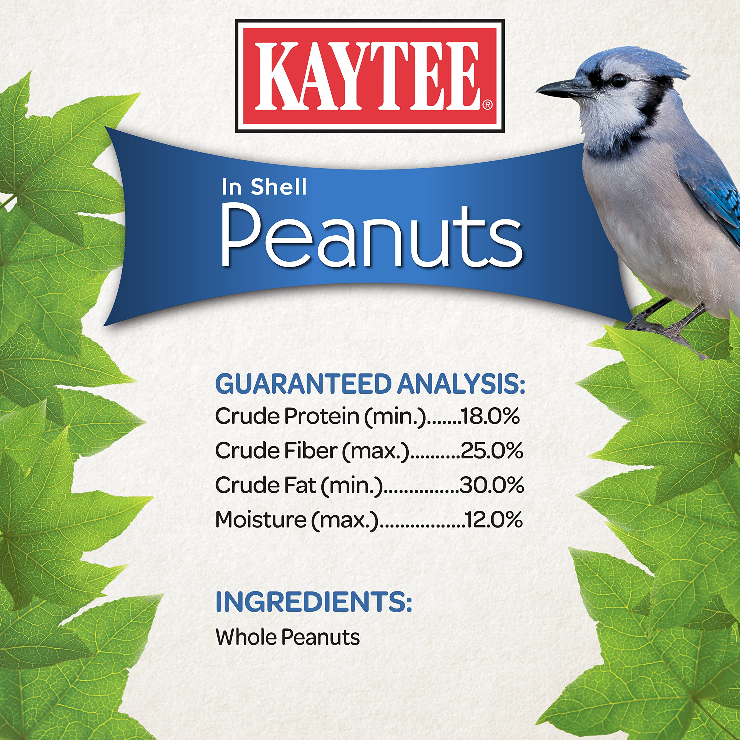 Kaytee open bag with visible whole peanuts indicating high-quality contents
