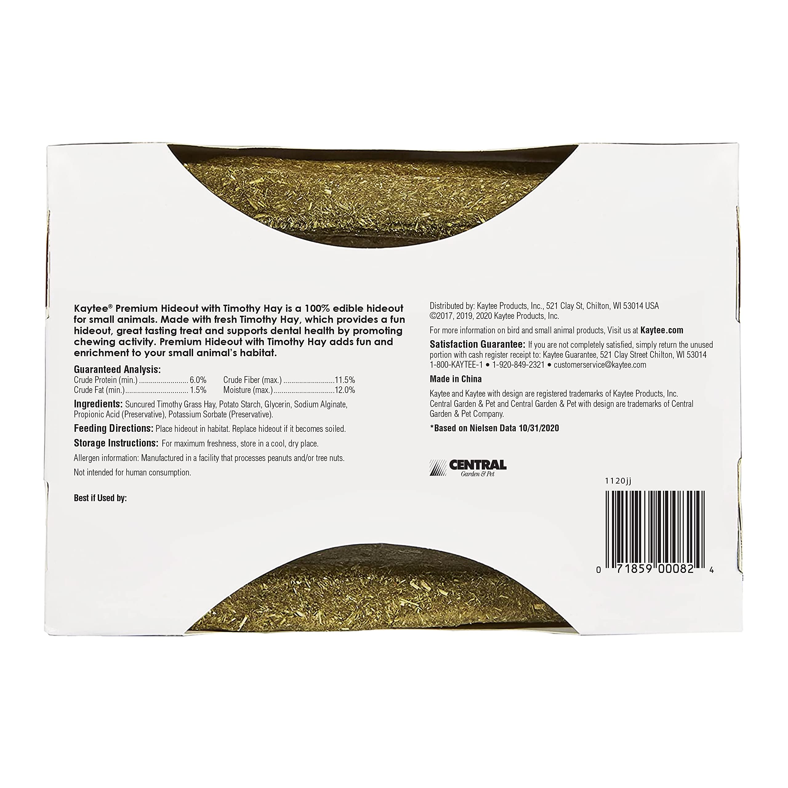 Kaytee hideout placed in a cage with rabbit enjoying shelter and enrichment benefits