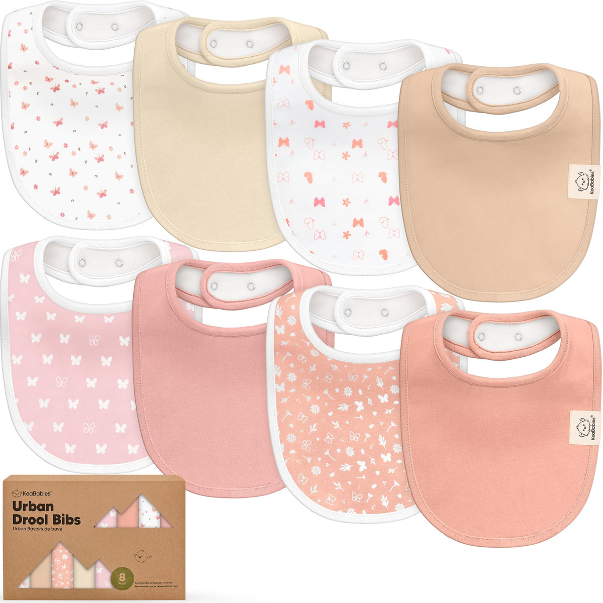 KeaBabies babero frontal con mariposas, protección amplia y diseño atractivo