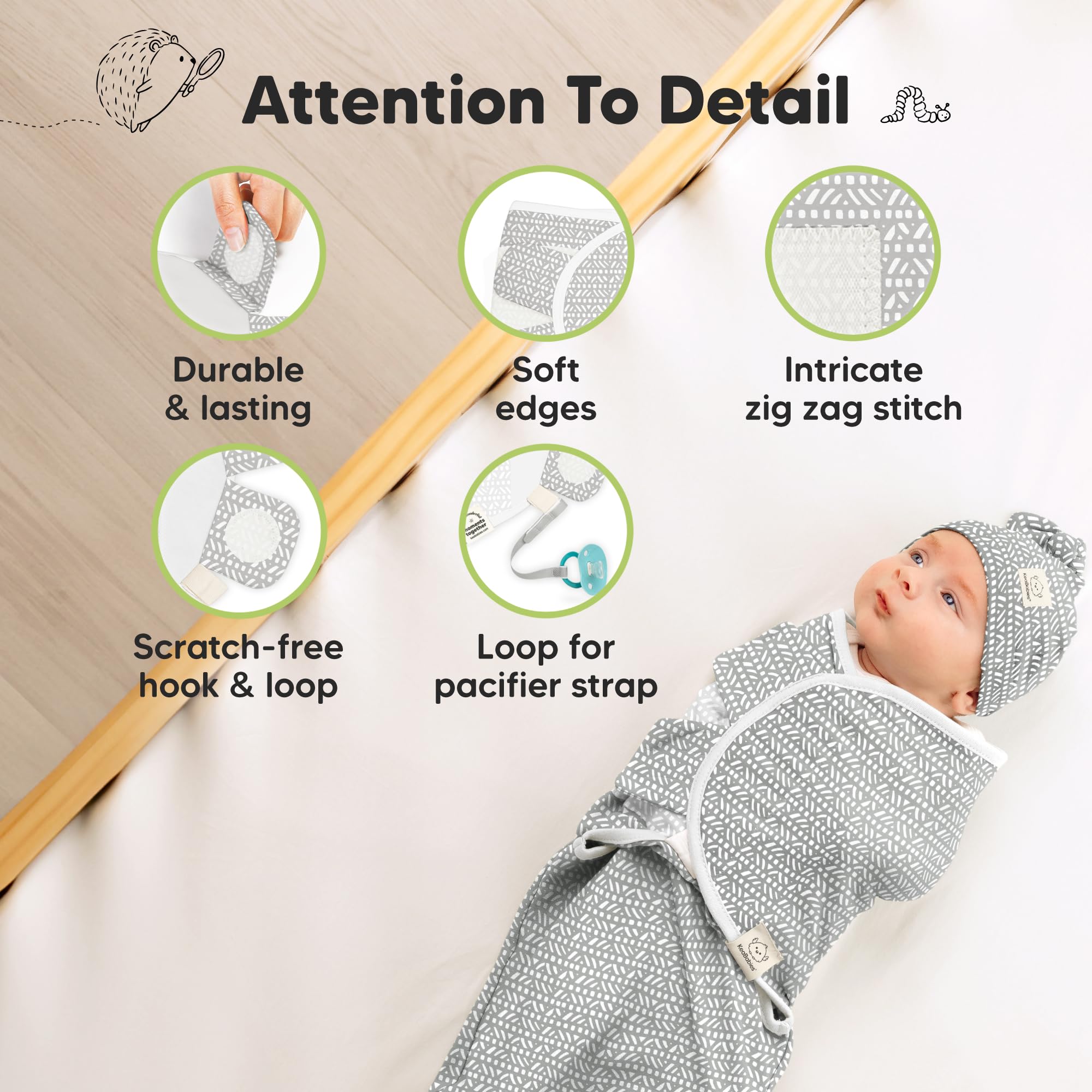 KeaBabies breathable knit close-up illustrating temperature-regulating fabric