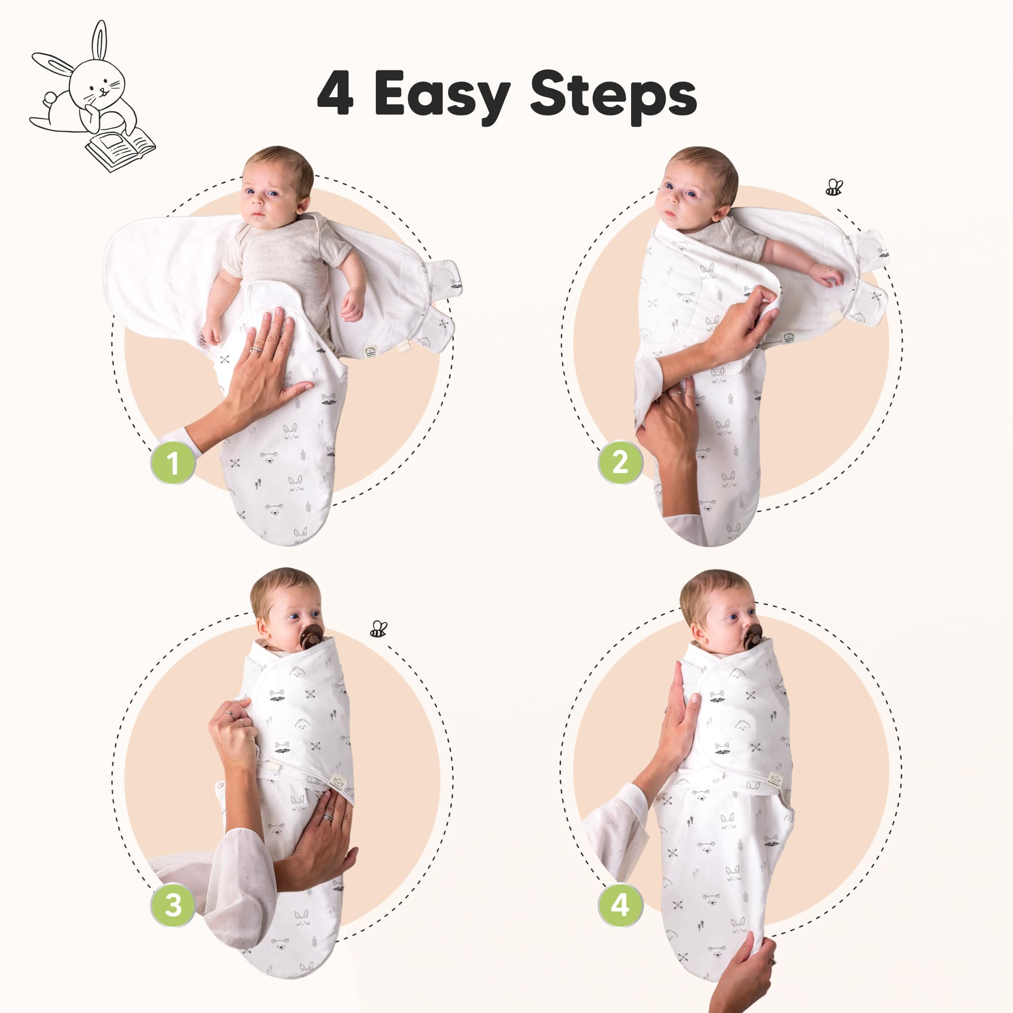 KeaBabies hook-and-loop fastener detail providing secure, scratch-proof closure