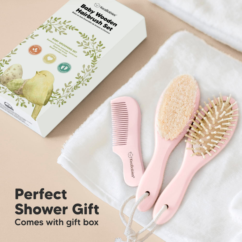 KeaBabies combinación peine y cepillo blush arreglo estético para tocador infantil