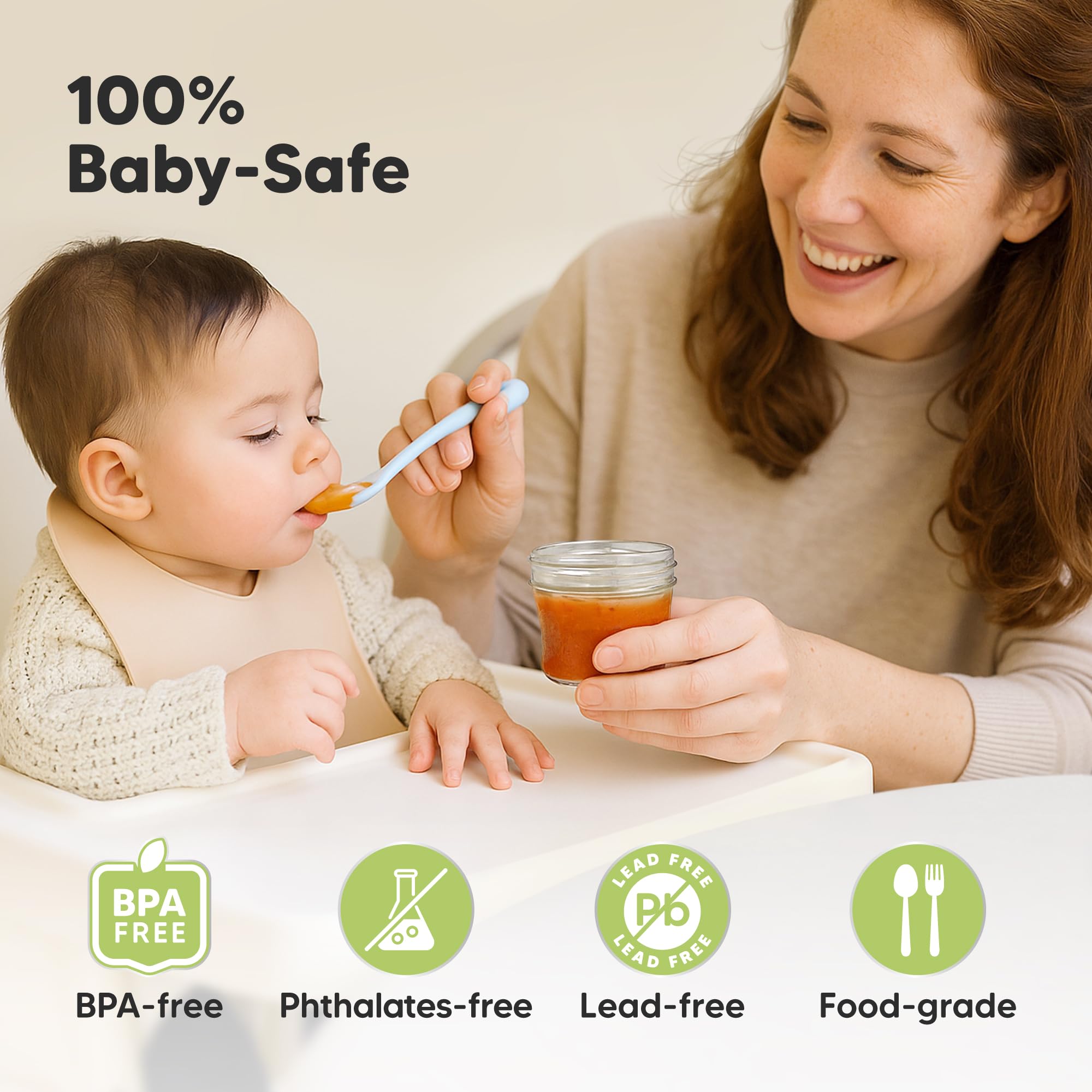 KeaBabies tapa con anillo de silicona para sello hermético confiable