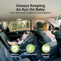 KeaBabies en uso con madre conduciendo vigilando al bebé