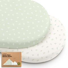 KeaBabies empaque frontal mostrando pack de 2 sábanas Herb y conveniencia