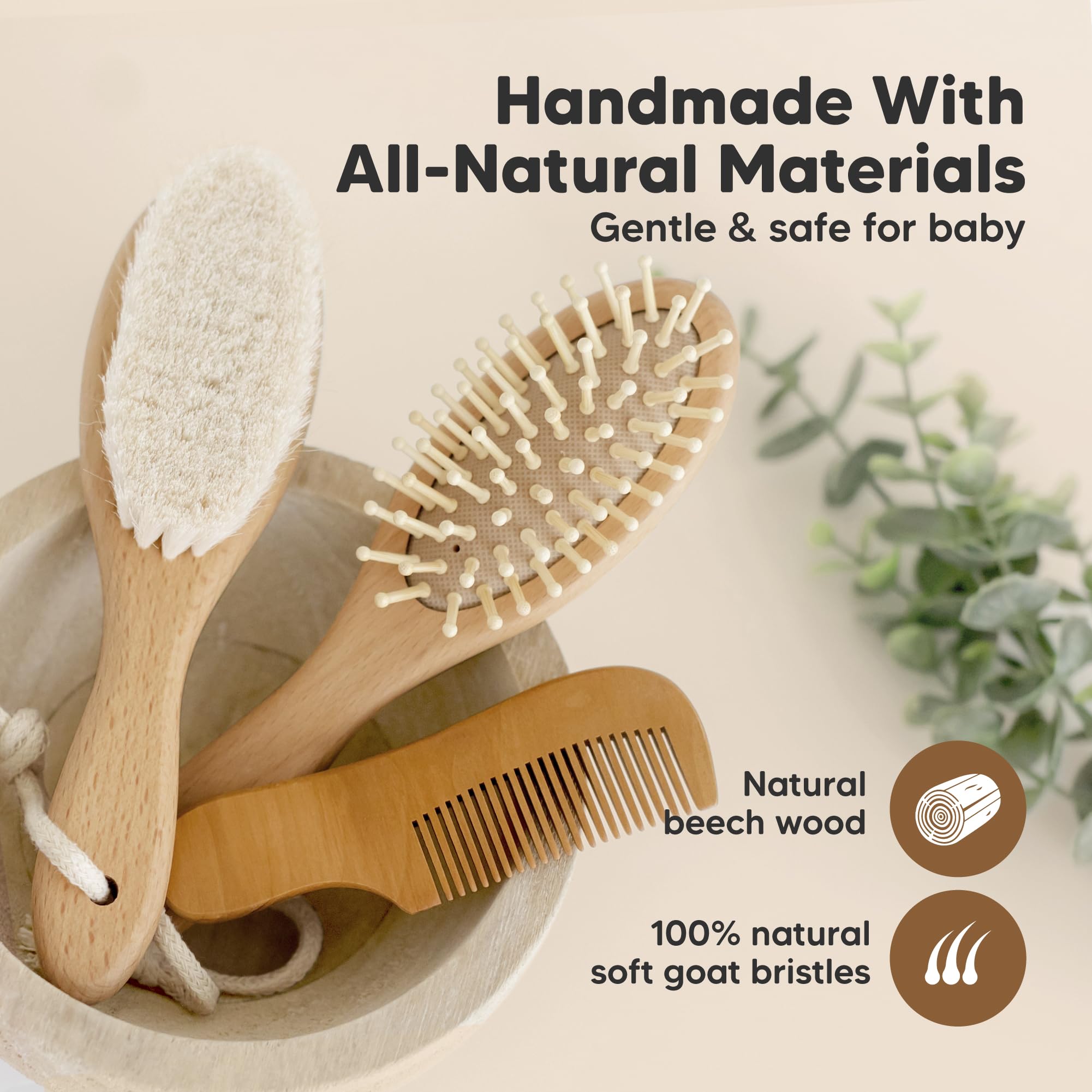KeaBabies mango de madera ergonómico para agarre cómodo y control