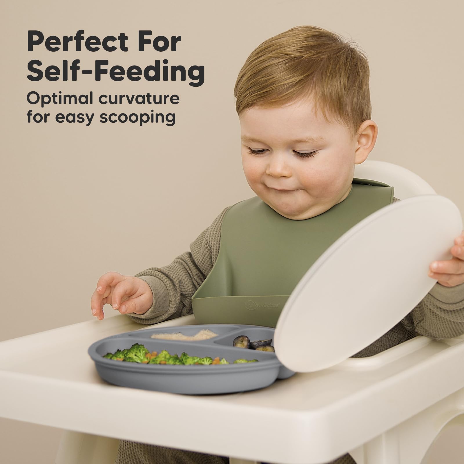 KeaBabies plato adherido a silla de bebé para comidas sin derrames