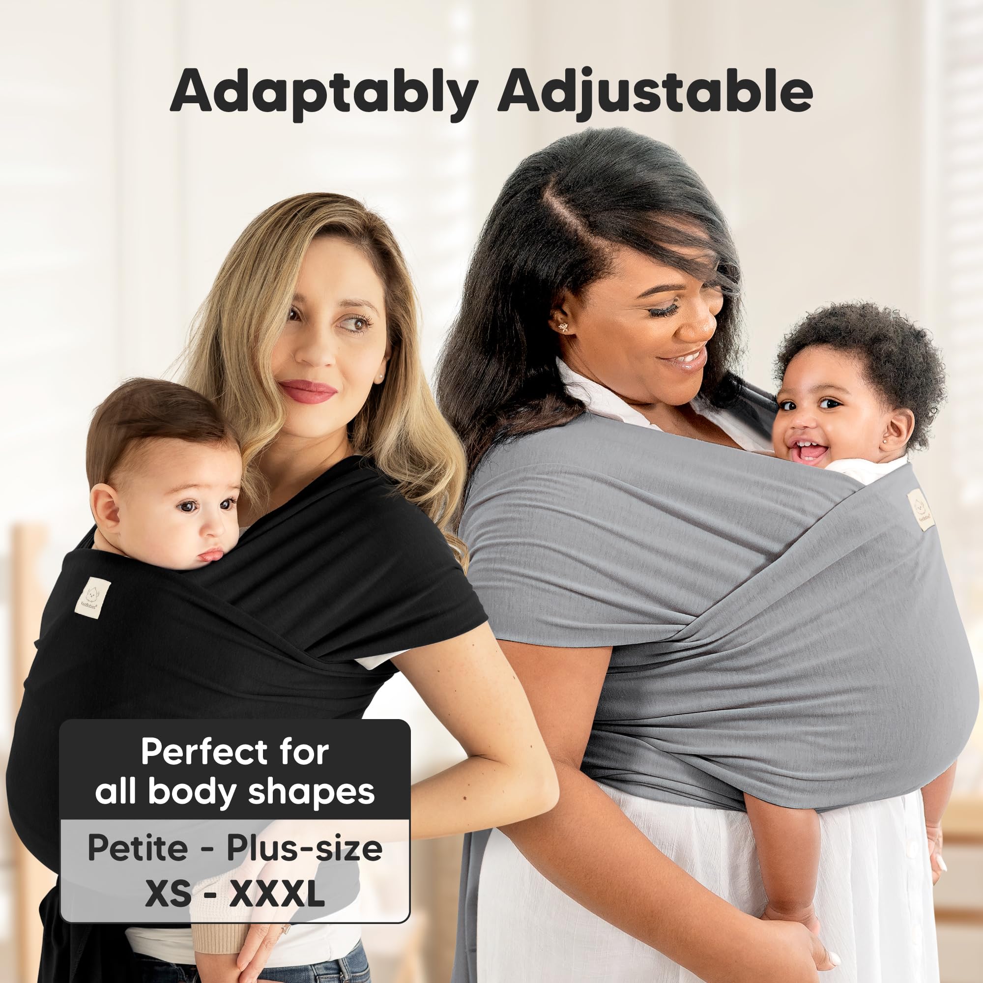 KeaBabies uso a la espalda mostrando soporte ergonómico para el portador