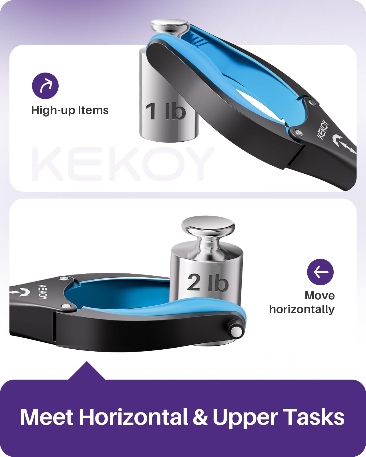 Kekoy junto a una regla para comparación de tamaño y alcance cómodo