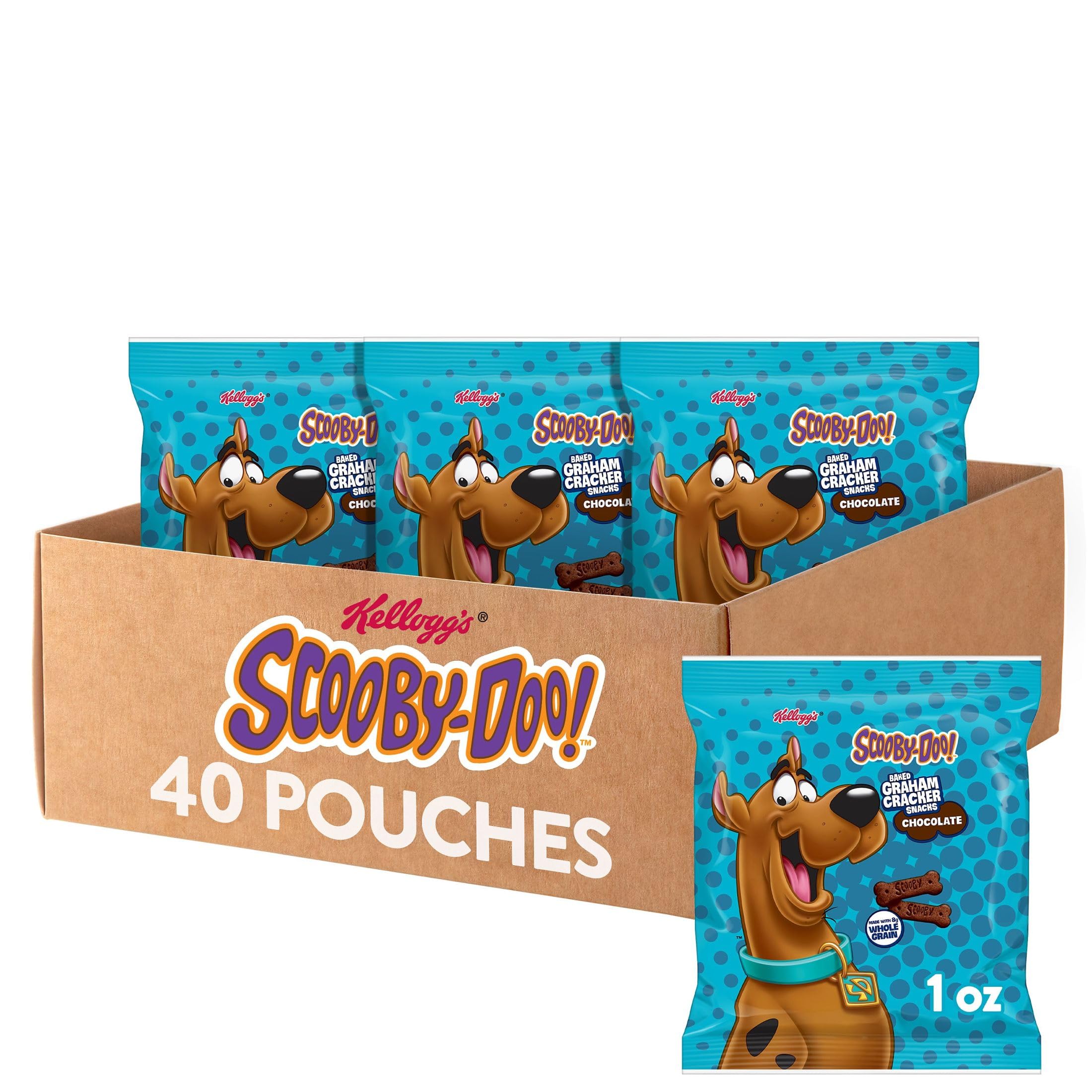 Kellogg's paquete frontal mostrando diseño Scooby-Doo y beneficio práctico