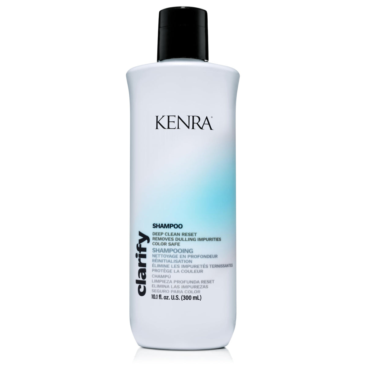Kenra Clarify frente del empaque mostrando el diseño y beneficio de limpieza profunda
