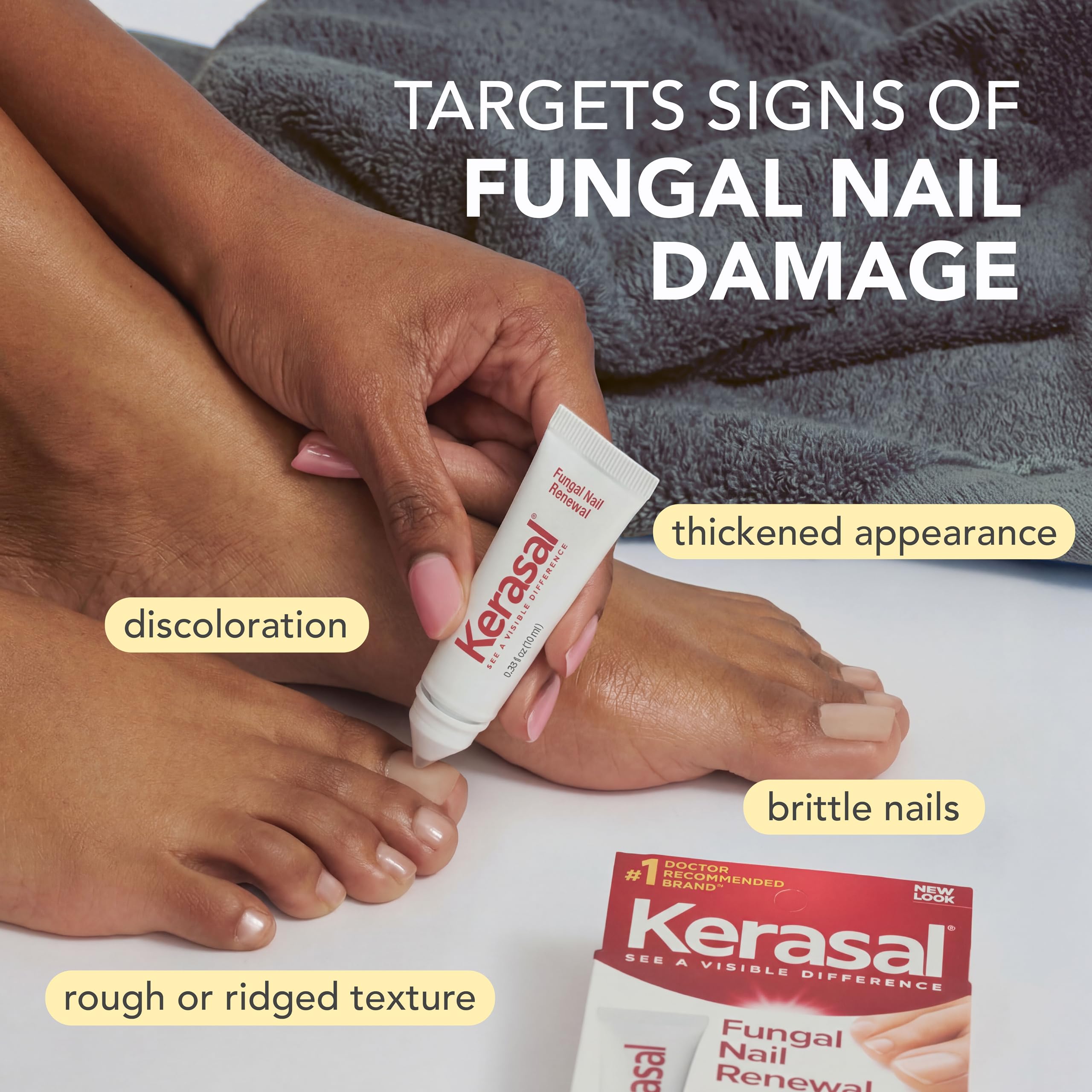 Kerasal textura en gota aplicada para mostrar fórmula humectante y exfoliante