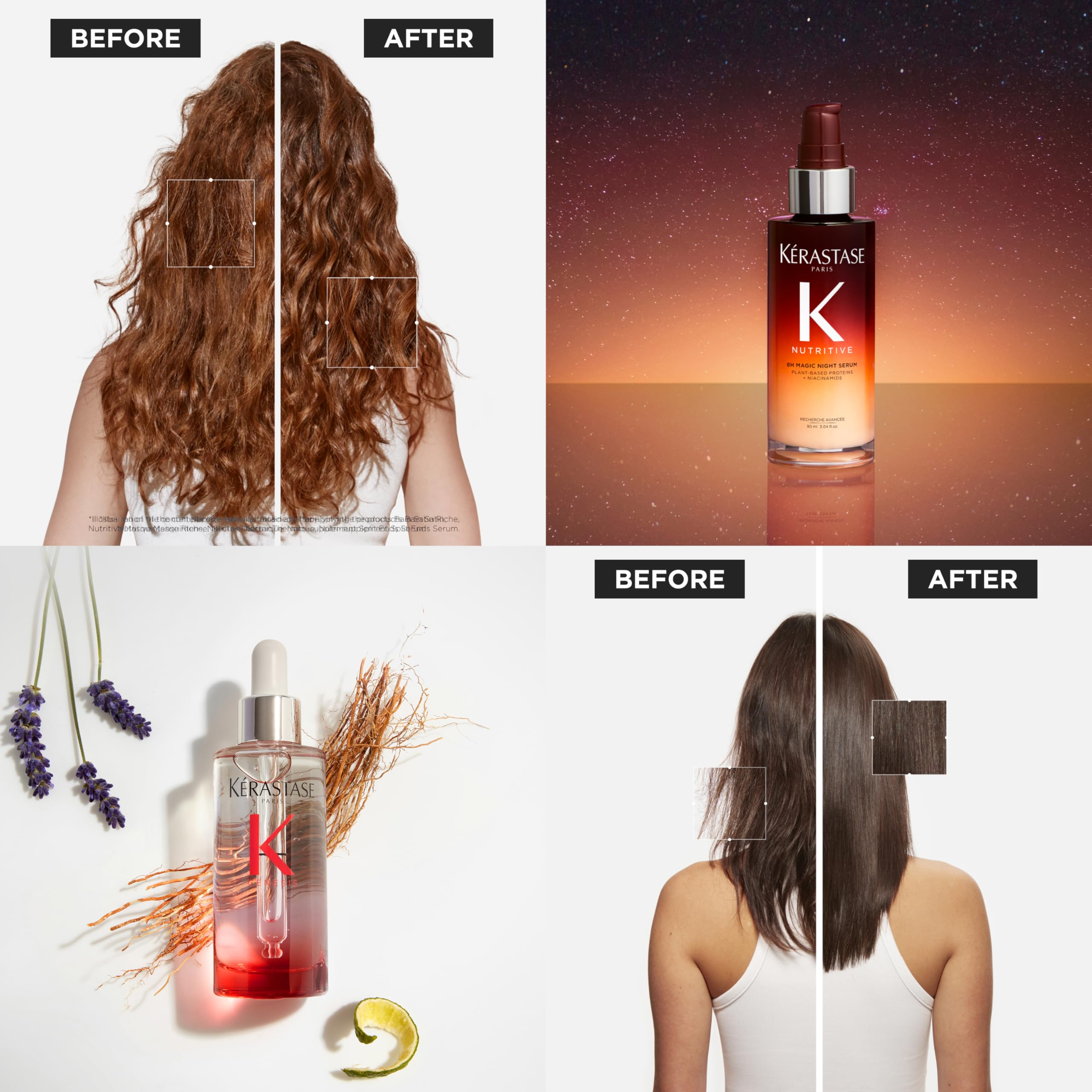 KÉRASTASE Genesis sérum primer plano de botella indicando fortaleza capilar