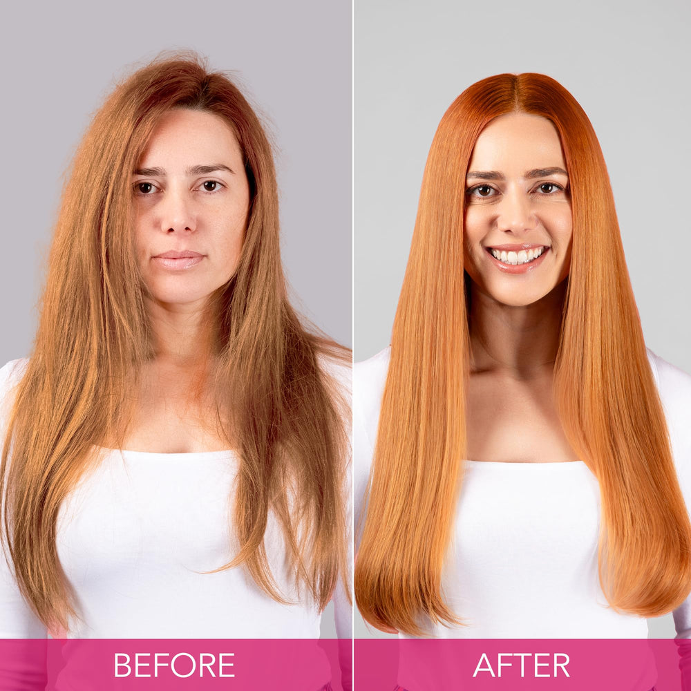 Keratin Complex cabello con brillo después del uso mostrando resultado saludable