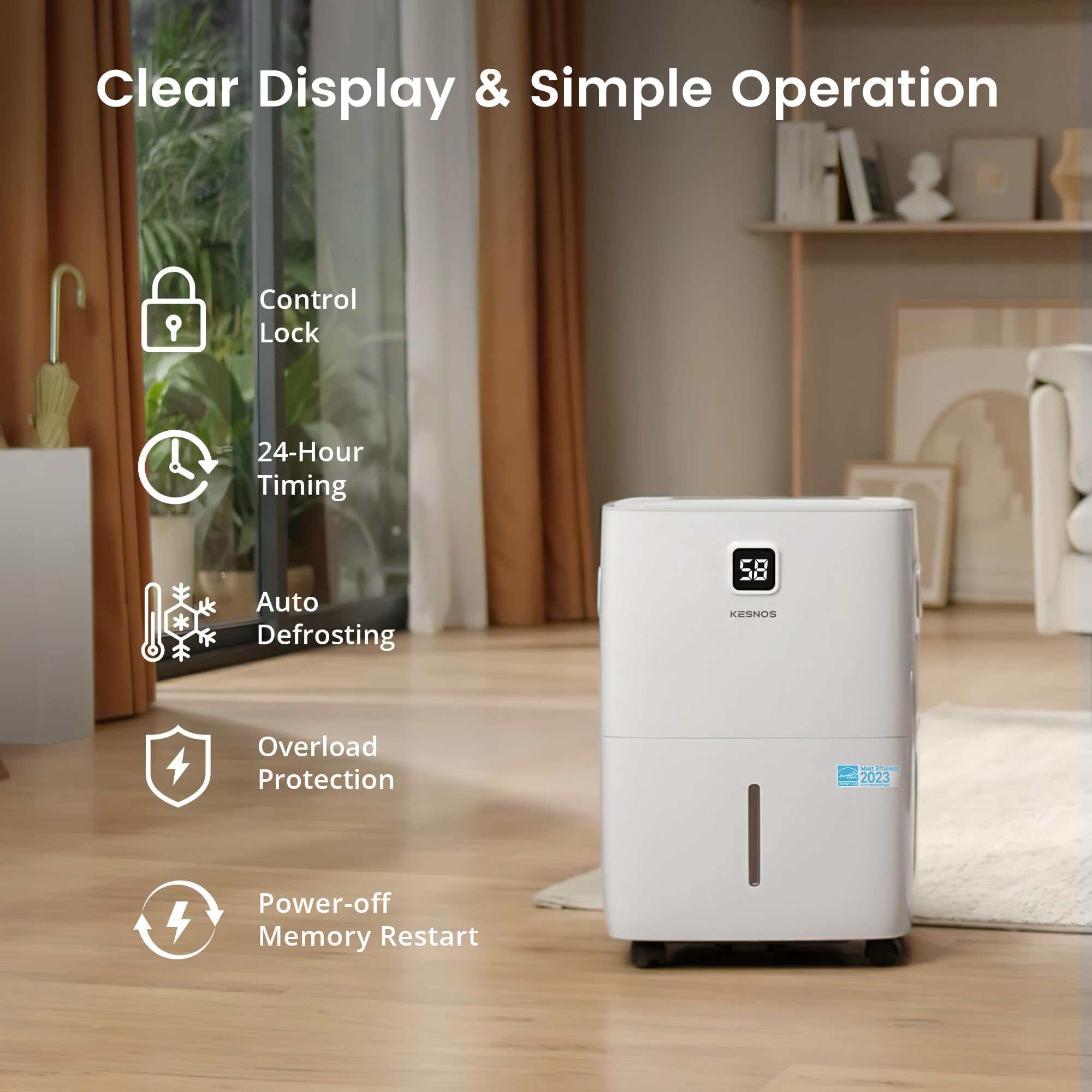 Kesnos junto a persona para comparar tamaño, instalación compacta y práctica
