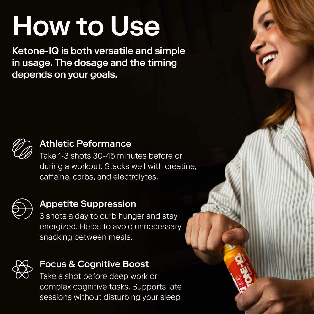 Ketone-IQ en mesa de entrenamiento para energía antes o durante ejercicio