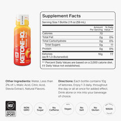 Ketone-IQ shot abierto vista superior con fácil consumo y porción clara