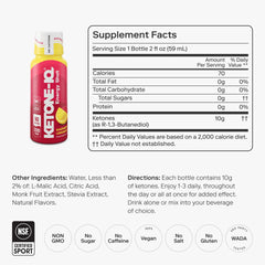 Ketone-IQ shot detalle de textura del líquido que sugiere absorción rápida