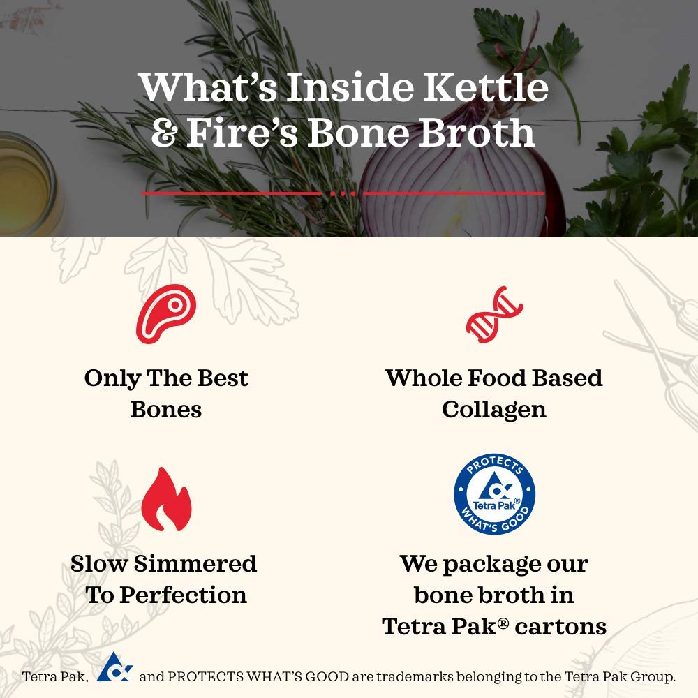 Kettle & Fire caldo servido en plato que realza recetas caseras