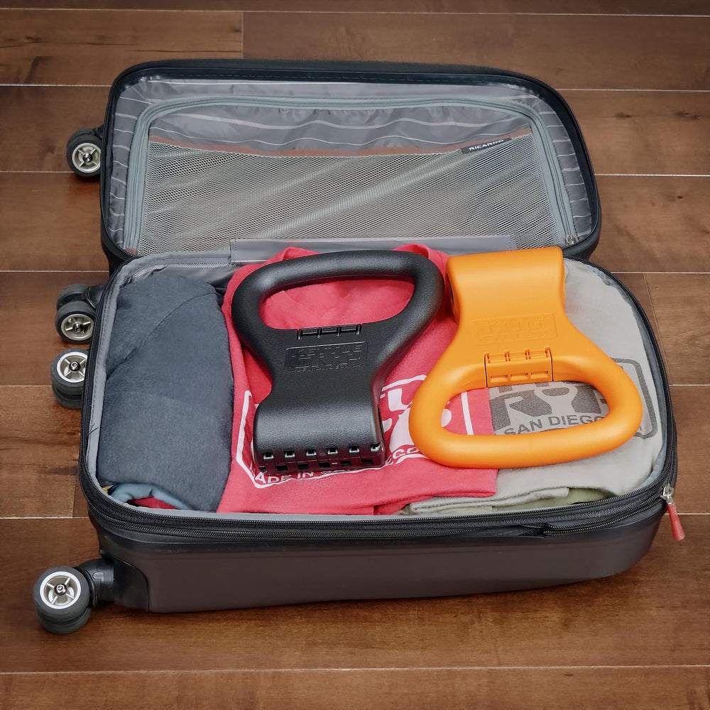 Kettle Gryp plegado en bolsa de gimnasio fácil de transportar