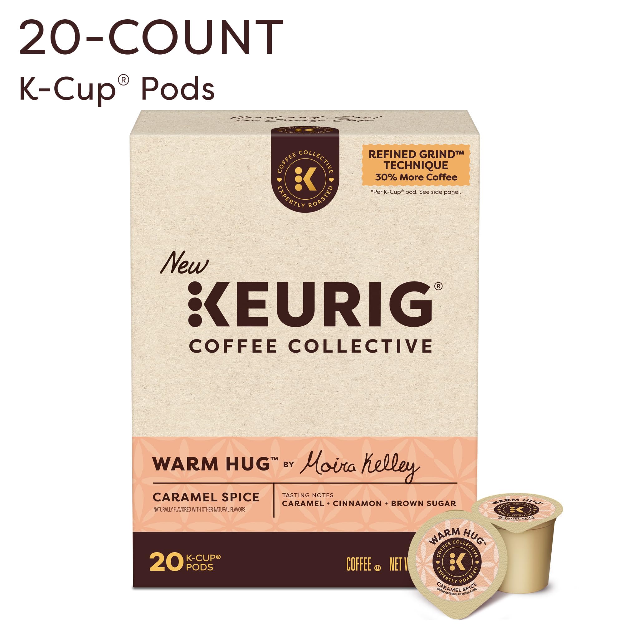 KEURIG COFFEE COLLECTIVE cápsula K-Cup Warm Hug detalle que facilita uso rápido