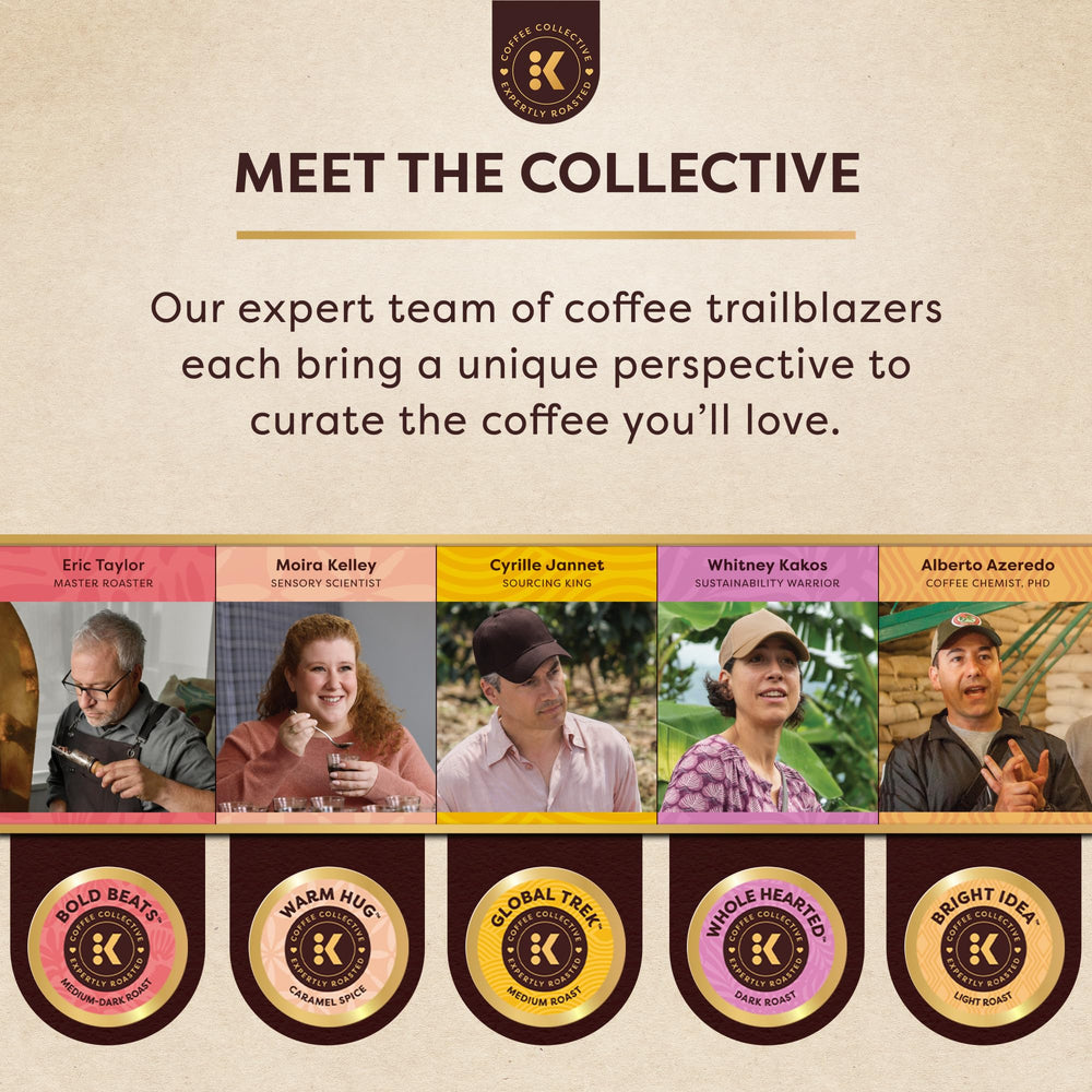 KEURIG COFFEE COLLECTIVE etiqueta con cita de Moira Kelley que explica inspiración