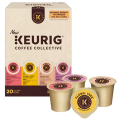 Keurig Coffee Collective empaque frontal mostrando variedad y conveniencia