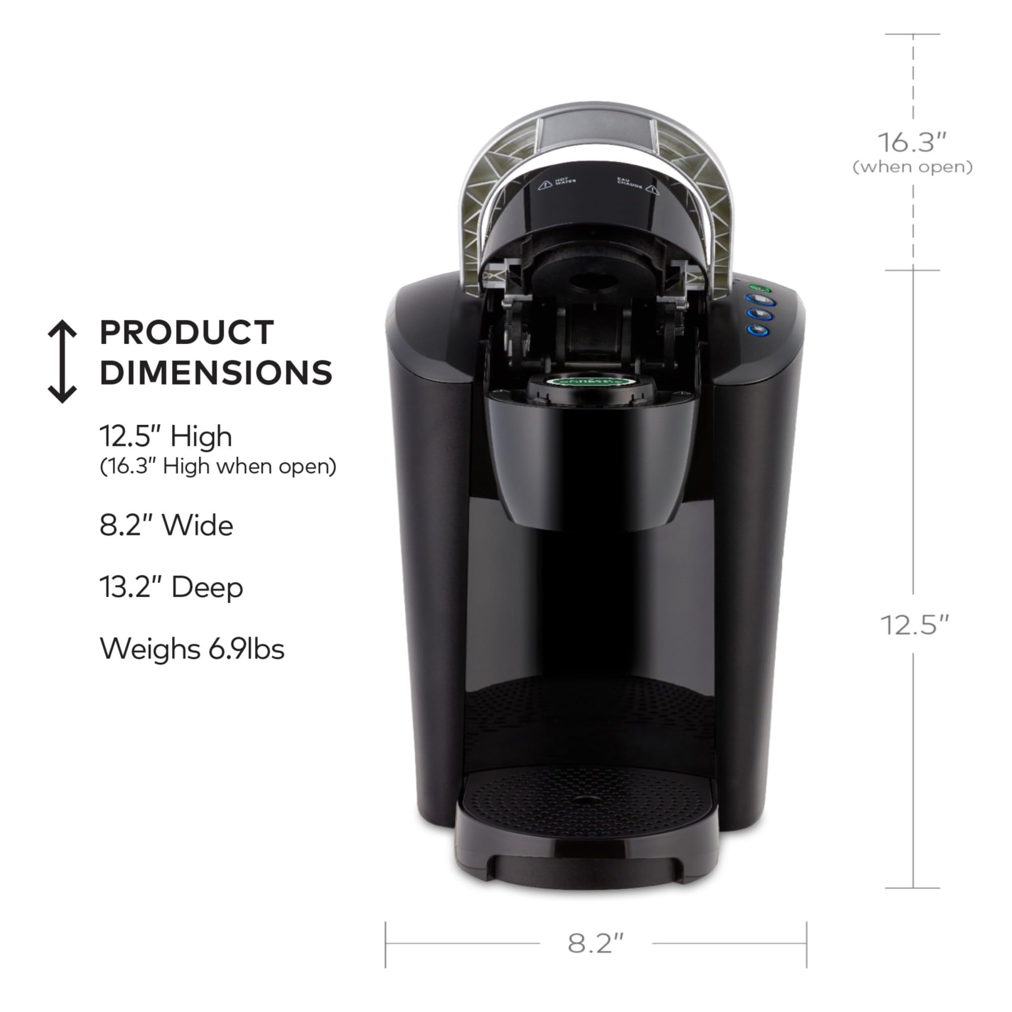 Keurig K-Compact panel de controles sencillo y selección de tamaño