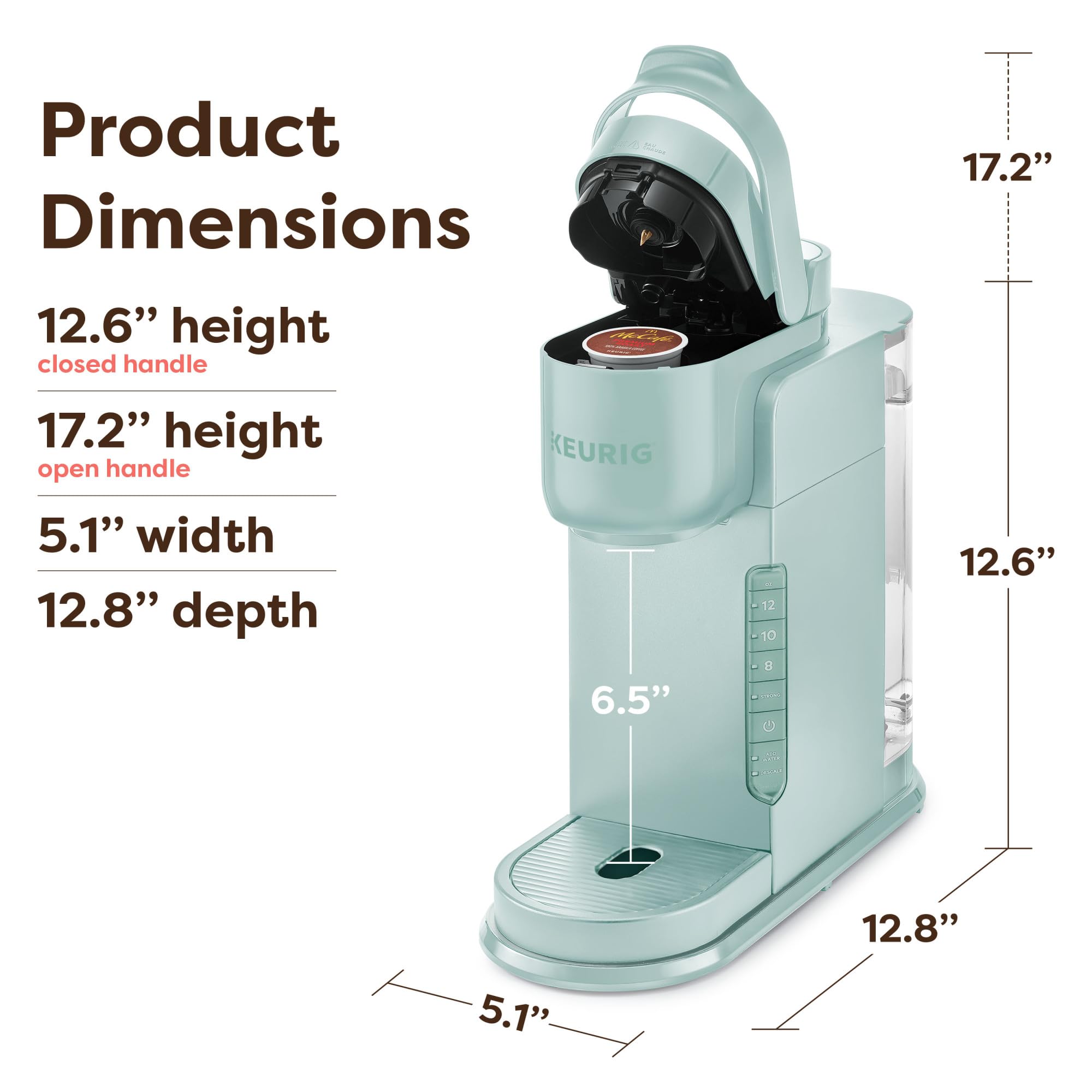 Keurig K-Express detalle del acabado menta que resalta su estilo y durabilidad
