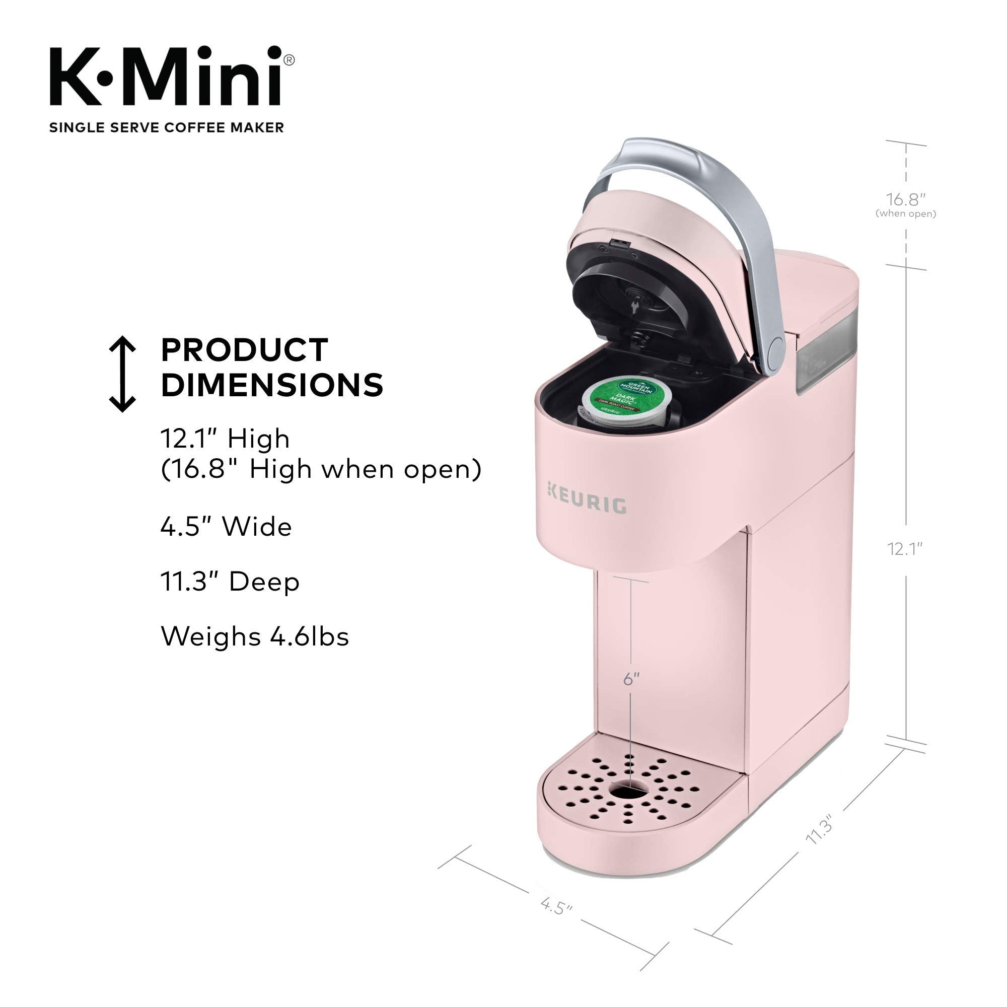 Keurig K-Mini panel superior con botones, control simple y selección de tamaño Keurig