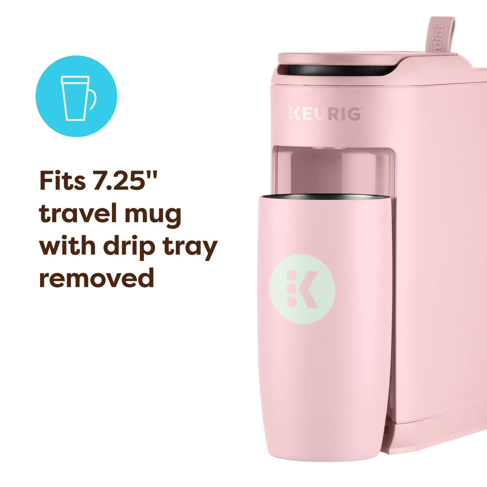 Keurig K-Mini Mate acabado rosa, textura lisa y estética moderna