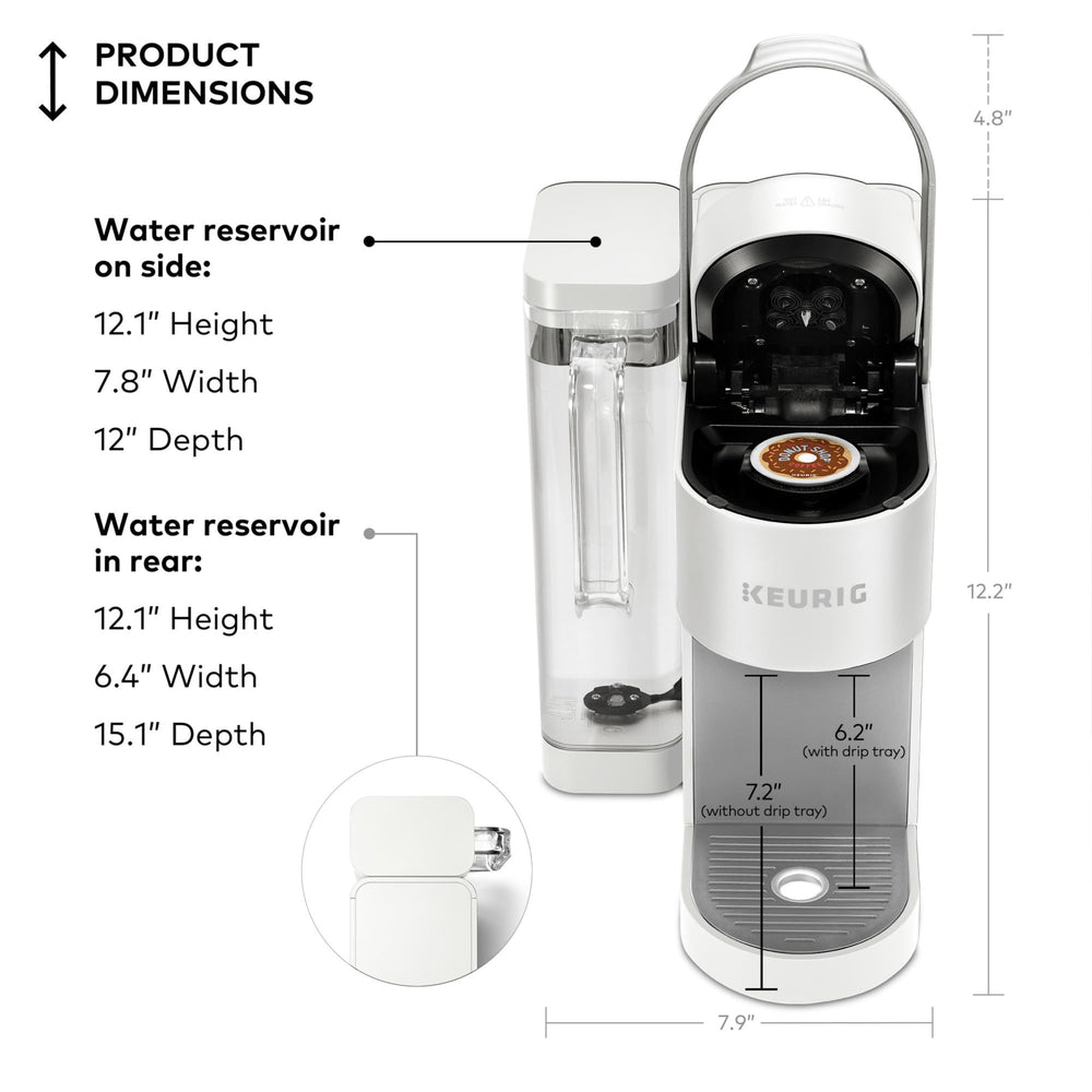 Keurig K-Supreme inserción de cápsula K-Cup demostrando preparación limpia