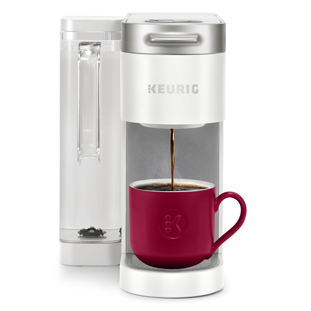 Keurig K-Supreme frontal blanca mostrando diseño y facilidad de uso