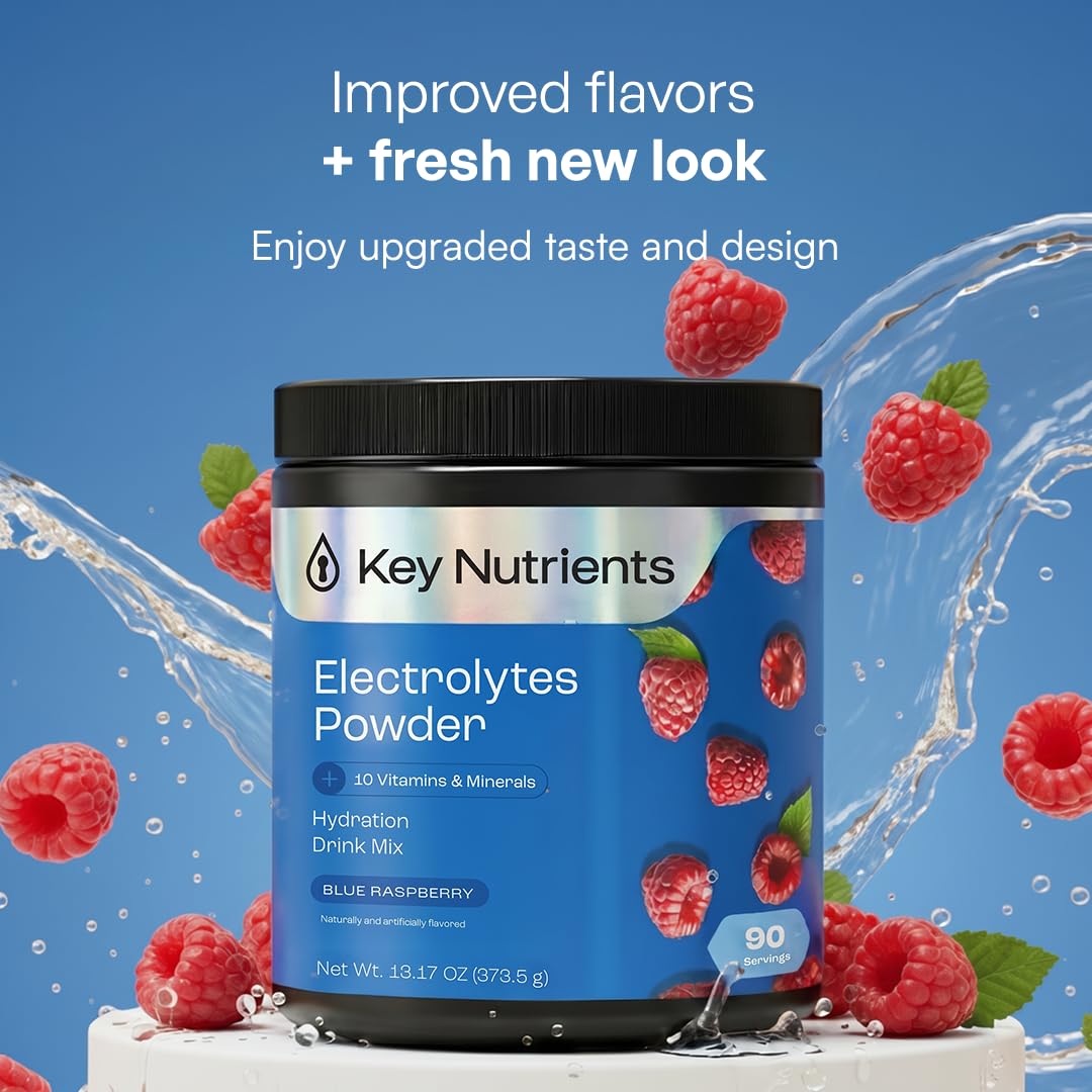 KEY NUTRIENTS sachets abiertos junto al envase, fácil transporte y porciones individuales
