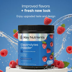 KEY NUTRIENTS sachets abiertos junto al envase, fácil transporte y porciones individuales